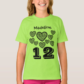 Camiseta Nombre de encargo Q05 del número grande de 12 del