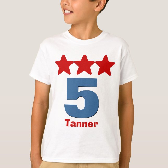 Camiseta Nombre de encargo V03B del número grande de 5 del (Anverso)