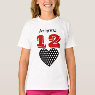 Camiseta Nombre de encargo V04 del corazón grande del chic