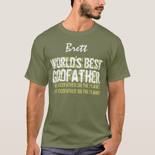 Camiseta Nombre de encargo V31 del mejor padrino del mundo (Anverso)