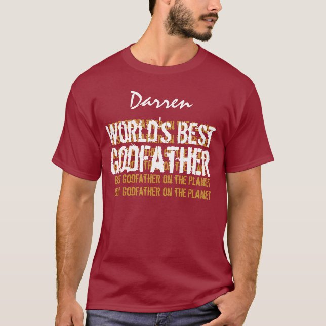 Camiseta Nombre de encargo V32 del mejor padrino del mundo (Anverso)