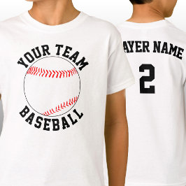 Camiseta Nombre de equipo de béisbol personalizado, jugador