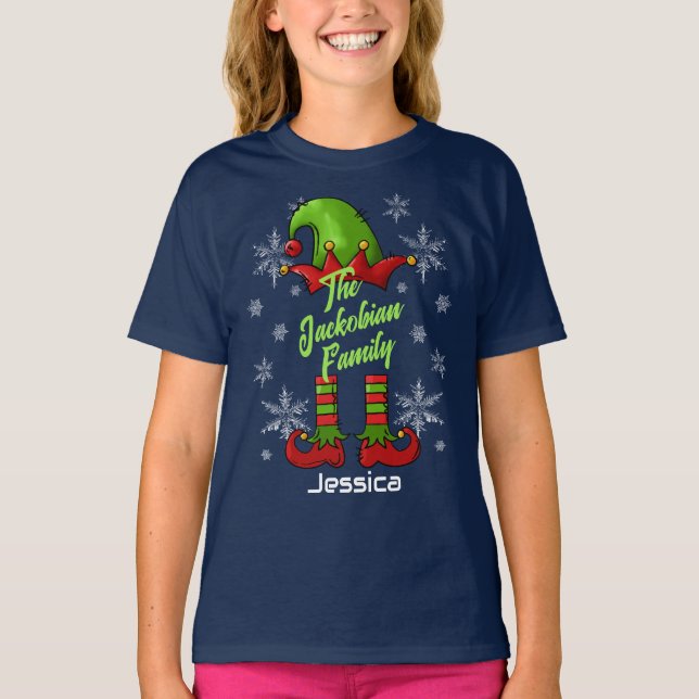 Camiseta Nombre de familia Año Reunión Nombre blanco Navida (Anverso)