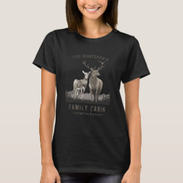 Camiseta Nombre de familia Cabina Deer Pine Tree Forest Bla