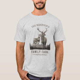 Camiseta Nombre de familia Cabina Deer Pine Tree Forest Lig