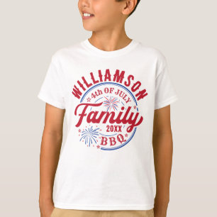 Camiseta Nombre de familia coincidente 4 de julio Azul blan