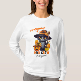 Camiseta Nombre de familia coincidente Calabaza de gatos Ha