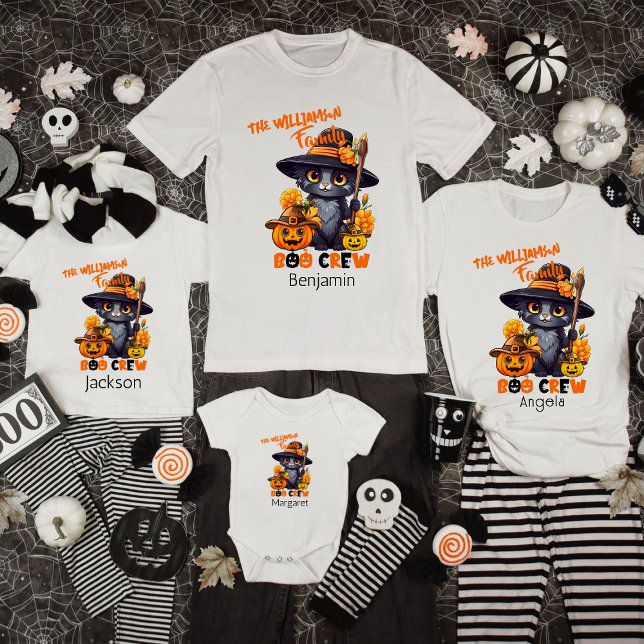 Camiseta Nombre de familia coincidente Calabaza de gatos Ha (Subido por el creador)