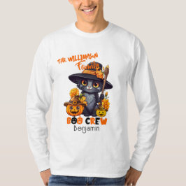 Camiseta Nombre de familia coincidente Calabaza de gatos Ha