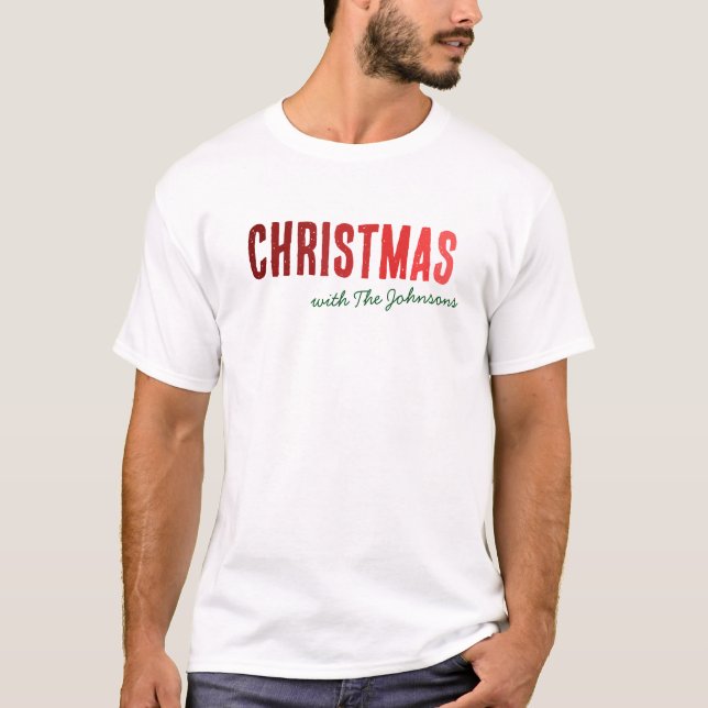 Camiseta Nombre de familia de Navidades divertidos (Anverso)