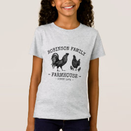 Camiseta Nombre de familia Farmhouse Hen Chicks Rooster