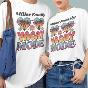Camiseta Nombre de familia personalizado Modo de vacaciones