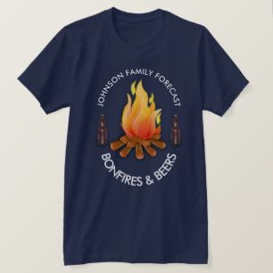 Camiseta "(Nombre de familia) Previsión: Incendios y cervez