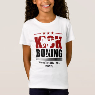 Camiseta Nombre de fecha de ubicación del boxeador de Kick 