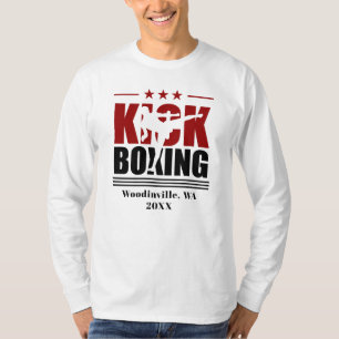 Camiseta Nombre de fecha de ubicación del boxeador de Kick 