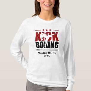 Camiseta Nombre de fecha de ubicación del boxeador de Kick