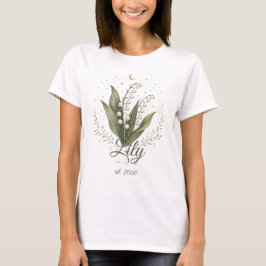 Camiseta Nombre de flor de nacimiento personalizada de liri