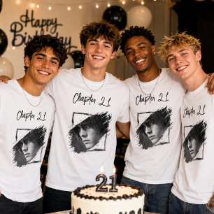 Camiseta Nombre de foto cumpleaños 21