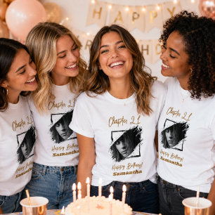 Camiseta Nombre de foto cumpleaños 21