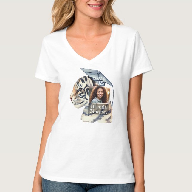 Camiseta Nombre de foto de graduación T-Shirt (Anverso)