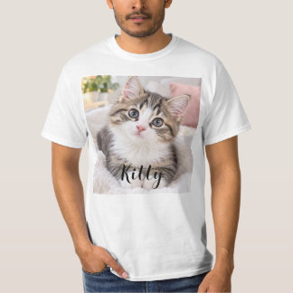 Camiseta Nombre de foto de mascota personalizada gato lindo