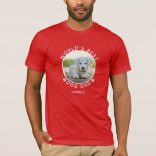 Camiseta Nombre de foto de perro divertido con huellas de p
