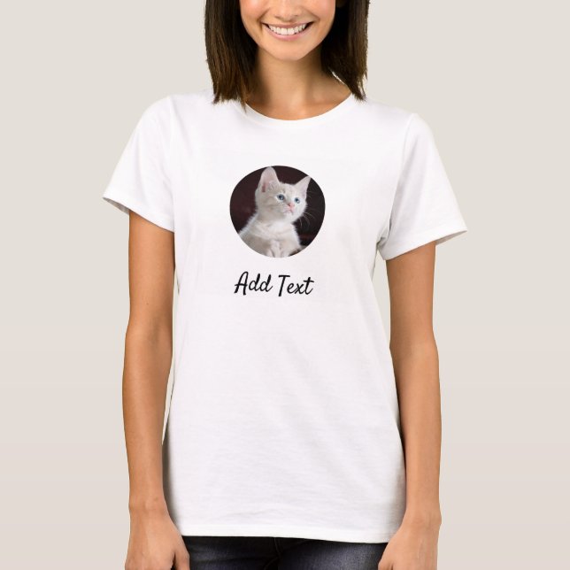 Camiseta Nombre de foto personalizado Texto Mascota persona (Anverso)