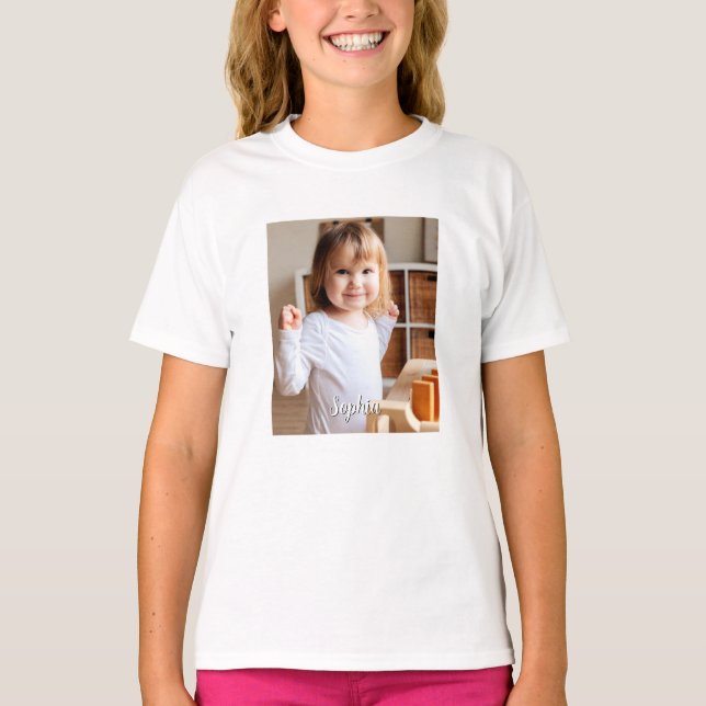 Camiseta Nombre de foto y guión de la hermana (Anverso)