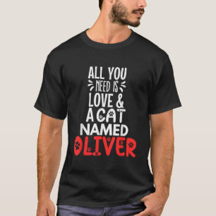 Camiseta Nombre de gato Oliver Diseño Todo lo que necesitas