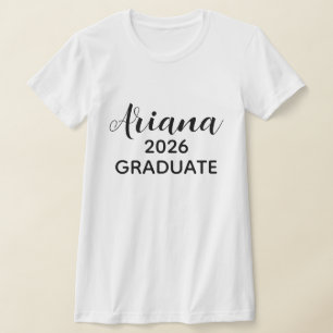 Camiseta Nombre de graduado 2026 en letra negra moderna bla