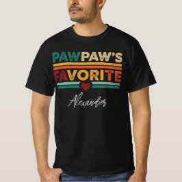 Camiseta Nombre de guión simple moderno retro favorito de P