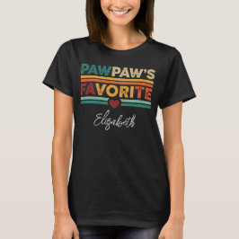 Camiseta Nombre de guión simple moderno retro favorito de P