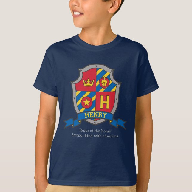 Camiseta Nombre de Henry H que significa escudo de caballer (Anverso)