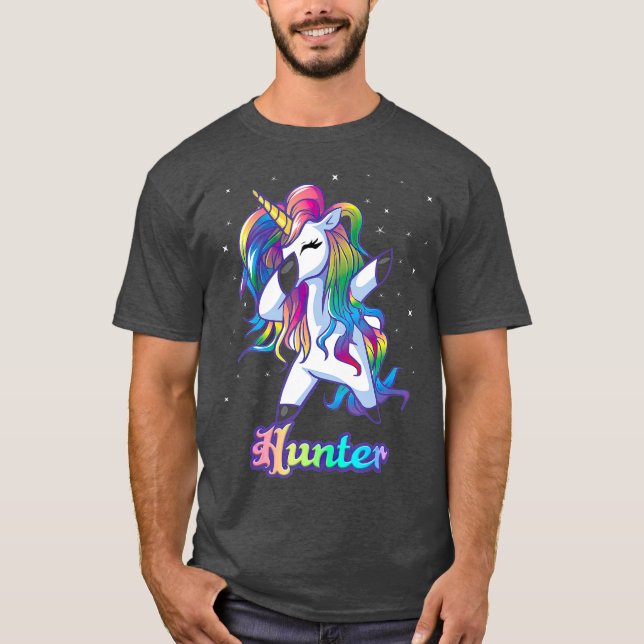 Camiseta Nombre de HUNTER Personalizado personalizado Rainb (Anverso)