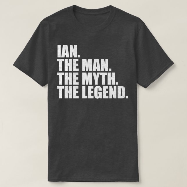 Camiseta Nombre de Ian Ian Nombre dado (Diseño del anverso)