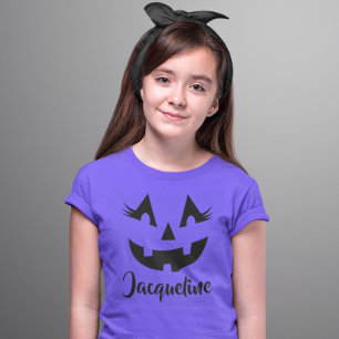 Camiseta Nombre de Jack O Lantern femenino púrpura para niñ