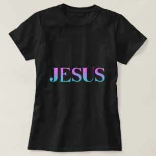 Camiseta Nombre de Jesús del Purpurina azul rosado