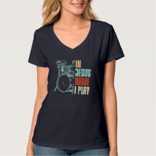 Camiseta Nombre de Jesús Yo Toco Tambores Dios Tambor Músic