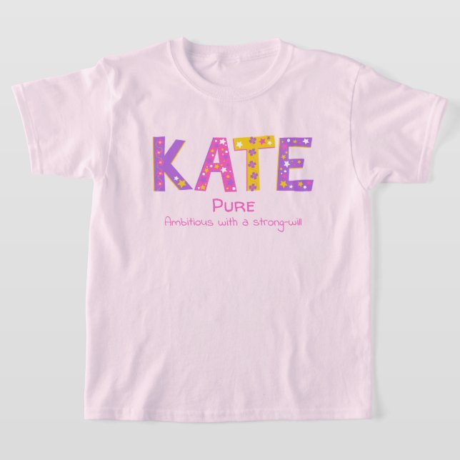Camiseta Nombre de Kate que significa estrellas de flores a (Distribución)