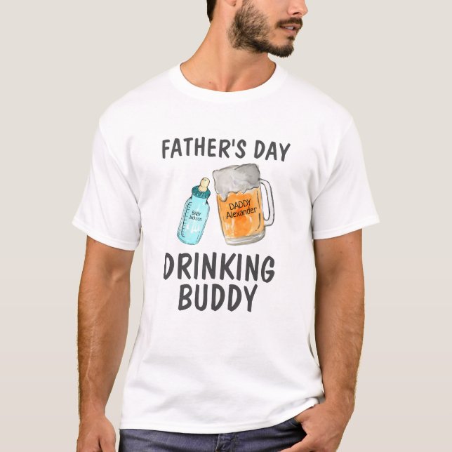 Camiseta Nombre de la botella de beer de cerveza del día de (Anverso)