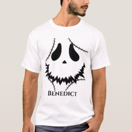 Camiseta Nombre de la cara de calabaza simple de Halloween
