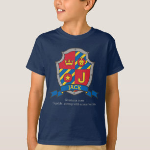 Camiseta Nombre de la carta de Jack J que significa escudo 