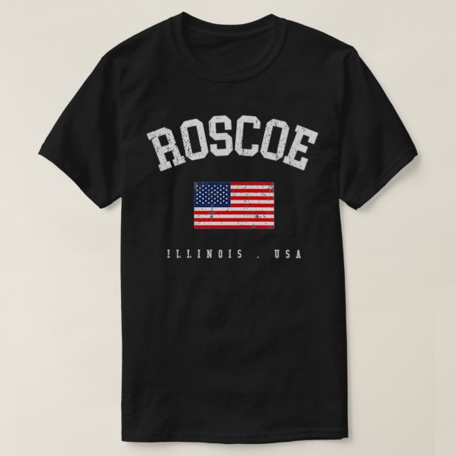 Camiseta Nombre de la ciudad de las mujeres Roscoe IL Retro (Diseño del anverso)