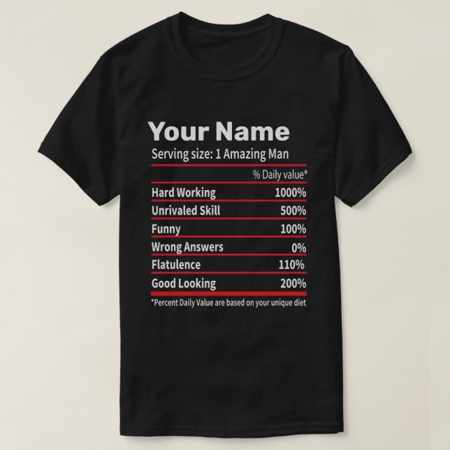 Camiseta Nombre de la definición personalizada de alimentos (Diseño del anverso)