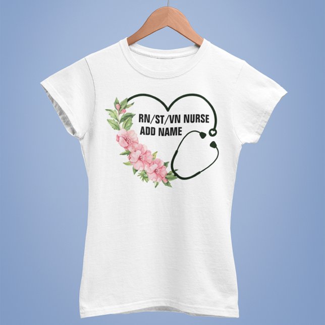 Camiseta Nombre de la enfermera veterana de registro de est (Subido por el creador)