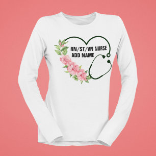 Camiseta Nombre de la enfermera veterana de registro de est