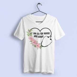 Camiseta Nombre de la enfermera veterana de registro de est