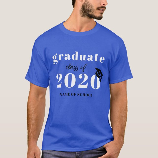 Camiseta Nombre de la escuela del año de graduación azul ne (Anverso)