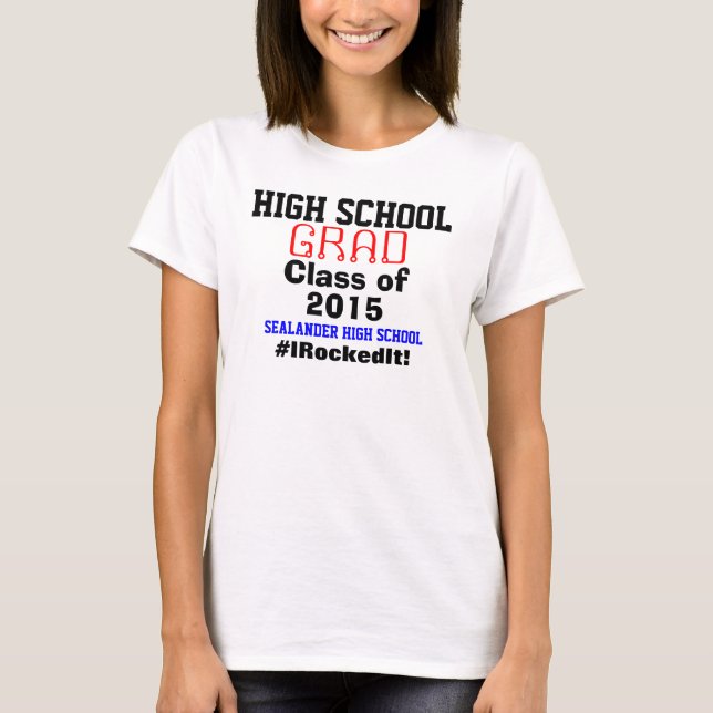 Camiseta Nombre de la escuela secundaria de grado (Anverso)