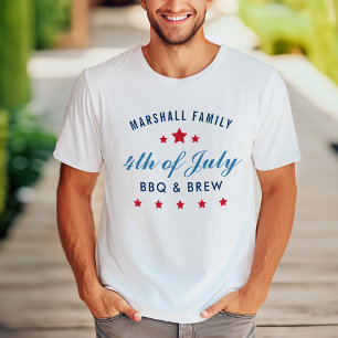 Camiseta Nombre de la familia 4 de julio BBQ y cerveza